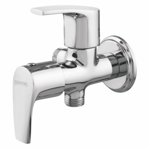 Two Way Angle Valve with Wall Flange Chrome